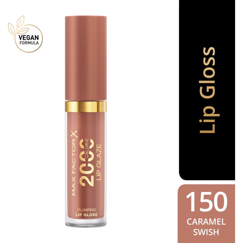 Max Factor 2000 Calorie блиск для губ для збільшення об'єму відтінок 150 Caramel Swish 4,4 мл