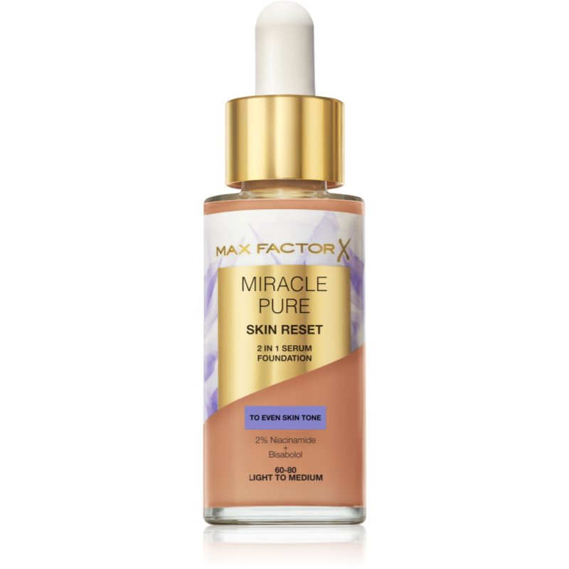 Max Factor Miracle Pure pflegende Make-up Foundation Farbton 60-80 Light To Medium 30 ml