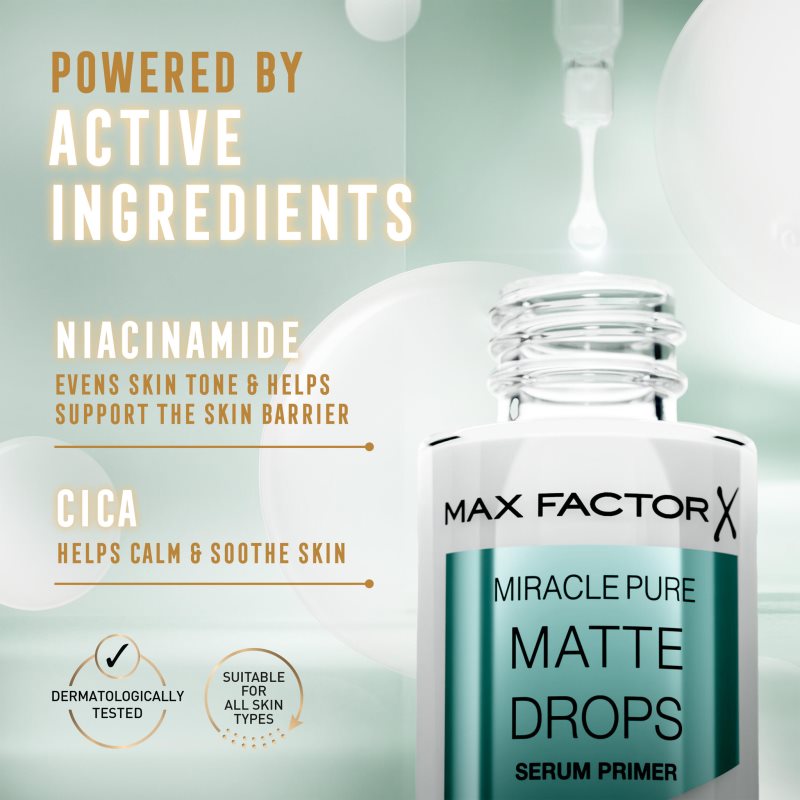 Max Factor Miracle Pure Matte Drops podkladová báze pro vyhlazení a zmatnění pleti 30 ml (obrázek 4)