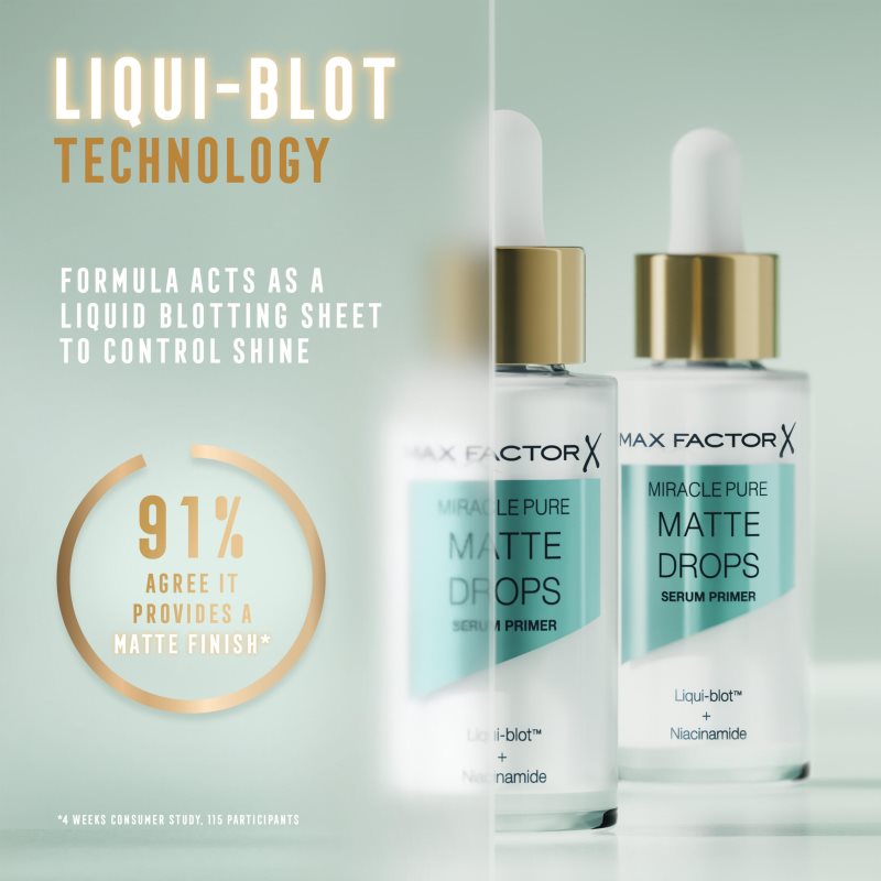 Max Factor Miracle Pure Matte Drops podkladová báze pro vyhlazení a zmatnění pleti 30 ml (obrázek 5)