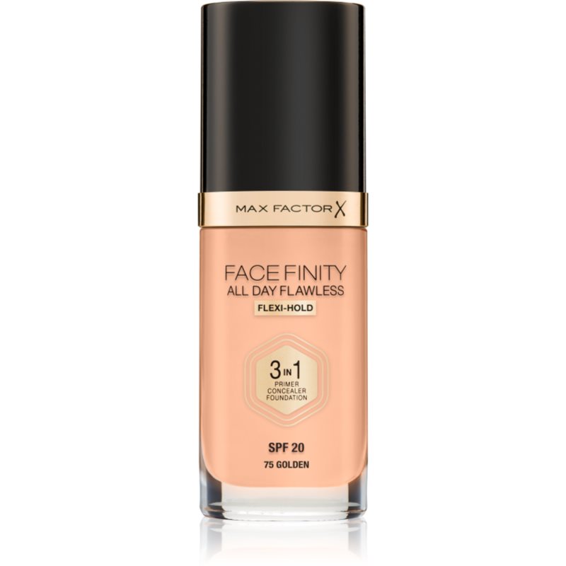 Max Factor Facefinity All Day Flawless long-lasting foundation SPF 20 shade 75 Golden / N75 Golden 3