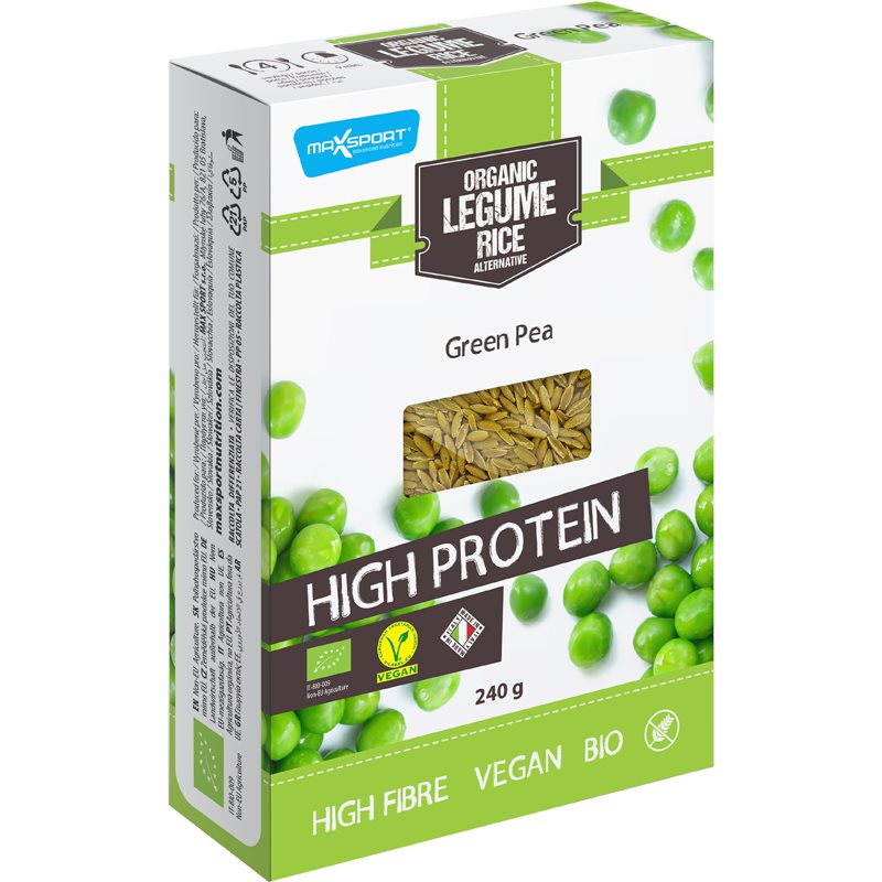 Max Sport Organic Legume Rice Green Pea proteinové těstoviny 240 g