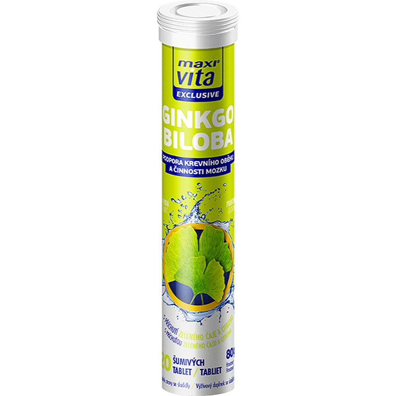 Maxi Vita Exclusive Ginkgo biloba šumivé tablety na podporu pamäti a koncentrácie 20 tbl