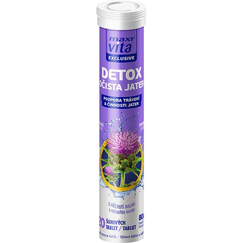 Maxi Vita Exclusive Detox šumivé tablety na podporu funkcie pečene 20 tbl