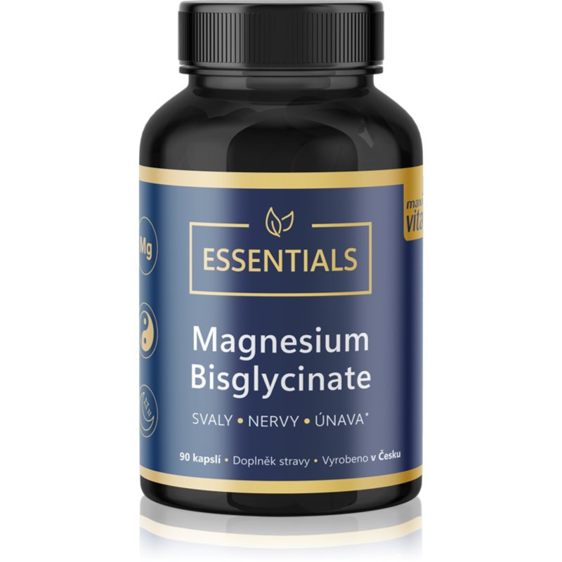 Maxi Vita Essentials Magnesium Bisglycinate kapsle pro podporu normální činnosti nervové soustavy, svalů, zubů a snížení míry únavy 90 cps