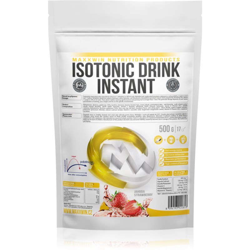 Maxxwin Isotonic Drink Instant športový nápoj s elektrolytmi príchuť Strawberry 500 g