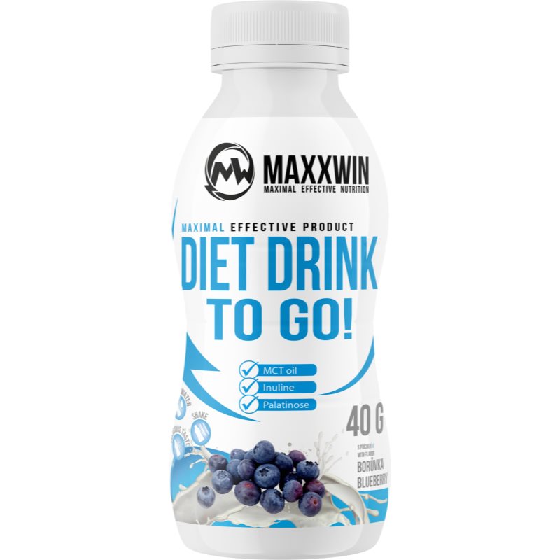 Maxxwin To Go! Diet Drink proteinový mléčný nápoj v prášku příchuť Blueberry 40 g