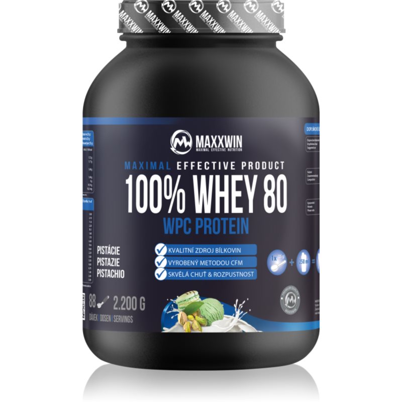 Maxxwin 100% Whey 80 Protein syrovátkový protein v prášku příchuť Pistachio 2200 g