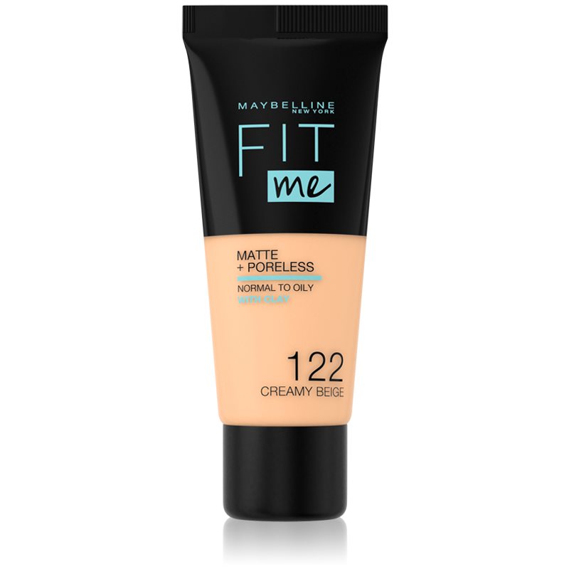 Maybelline Fit Me! Matte+Poreless матуюча тональна основа для нормальної та жирної шкіри відтінок 122 Creamy Beige 30 мл
