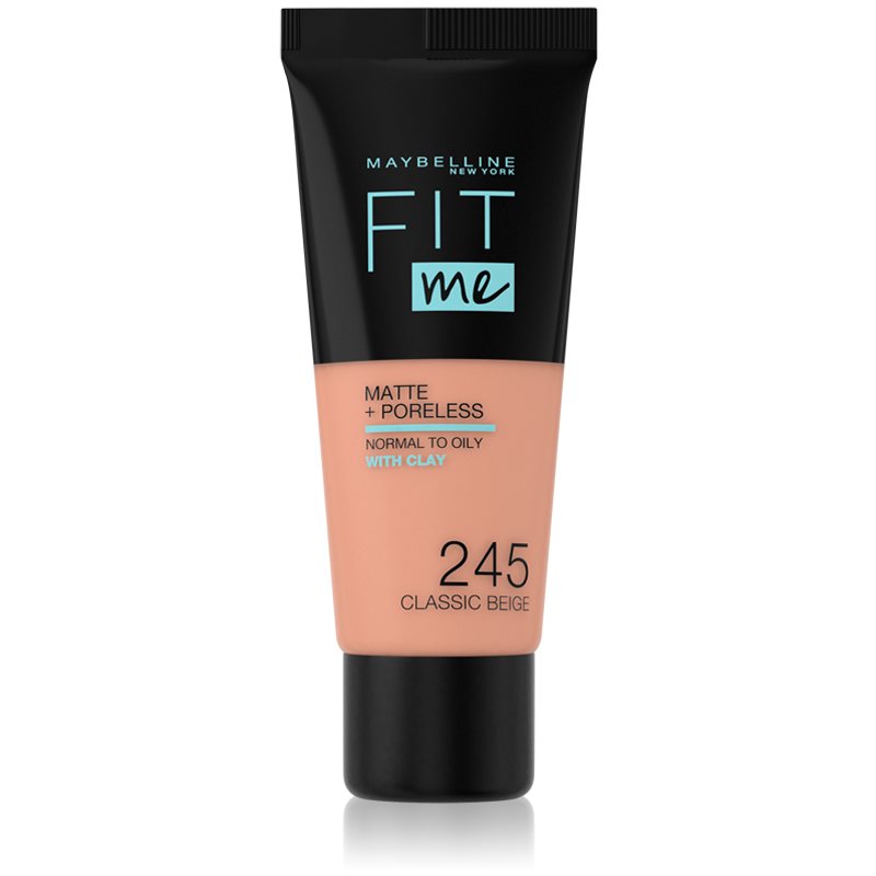 Maybelline Fit Me! Matte+Poreless Mattifying Foundation For Normal To Oily Skin Shade 245 Classic Beige 30 Ml