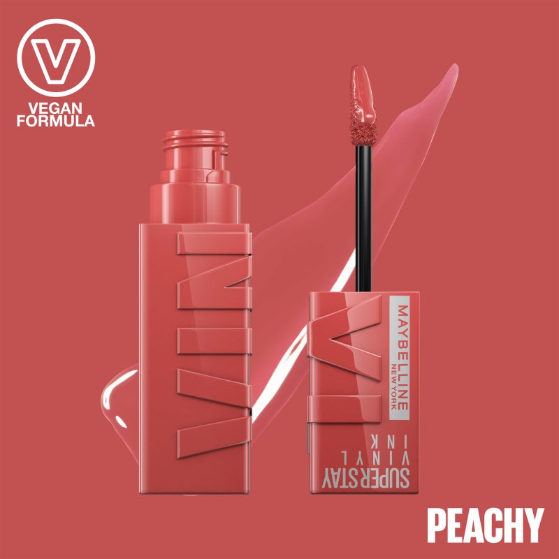 MAYBELLINE NEW YORK SuperStay Vinyl Ink Rouge à Lèvres Liquide Longue Tenue 15 PEACHY 4.2 Ml