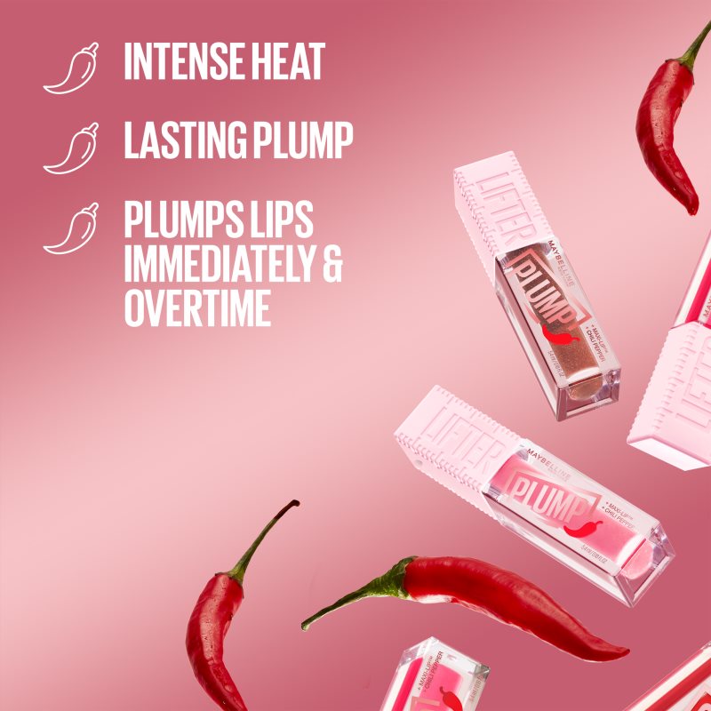 MAYBELLINE NEW YORK Lifter Plump блиск для губ із збільшуючим ефектом відтінок 006 Hot Chili 5.4 мл