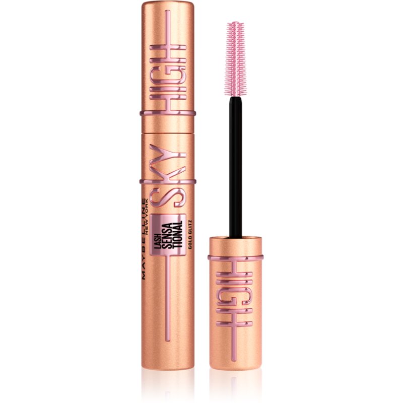 MAYBELLINE NEW YORK Lash Sensational Sky High pogrubiający i wydłużający tusz do rzęs z brokatem odcień Rose Gold 7.5 ml