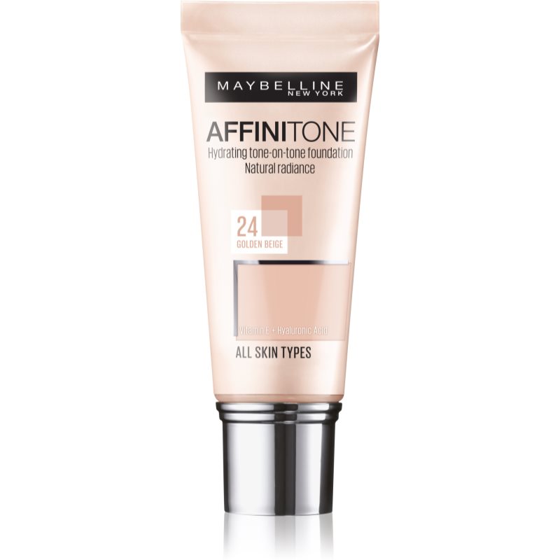 Maybelline Affinitone 30 ml make-up pre ženy 24 Golden Beige na veľmi suchú pleť; na dehydratovanu pleť