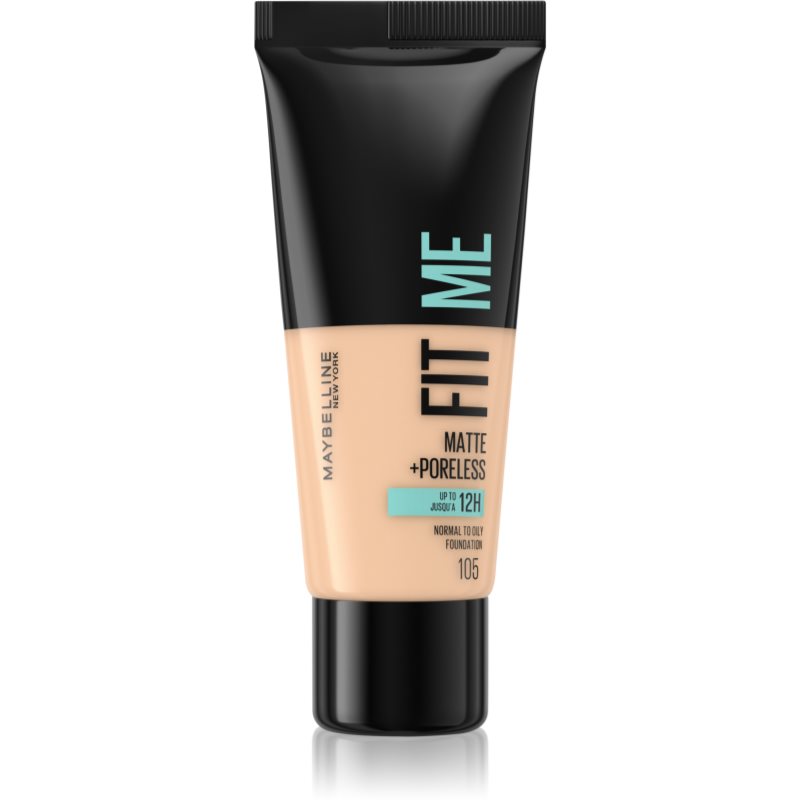Maybelline Fit Me! Matte+Poreless Mattifying Foundation For Normal To Oily Skin Shade 105 Natural Ivory 30 Ml