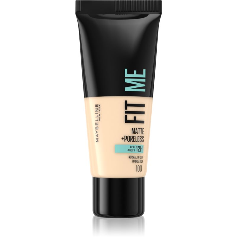 Maybelline Fit Me! Matte + Poreless 30 ml make-up pre ženy 100 Warm Ivory na problematickú pleť s akné
