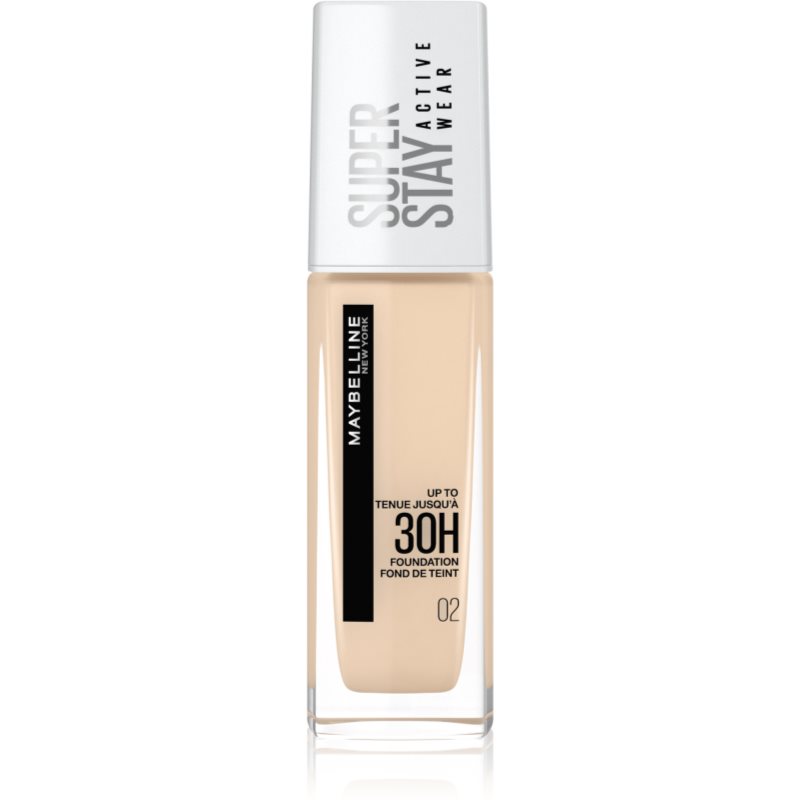 Maybelline SuperStay Active Wear long-lasting foundation for full coverage shade 02 Naked Ivory 30 m