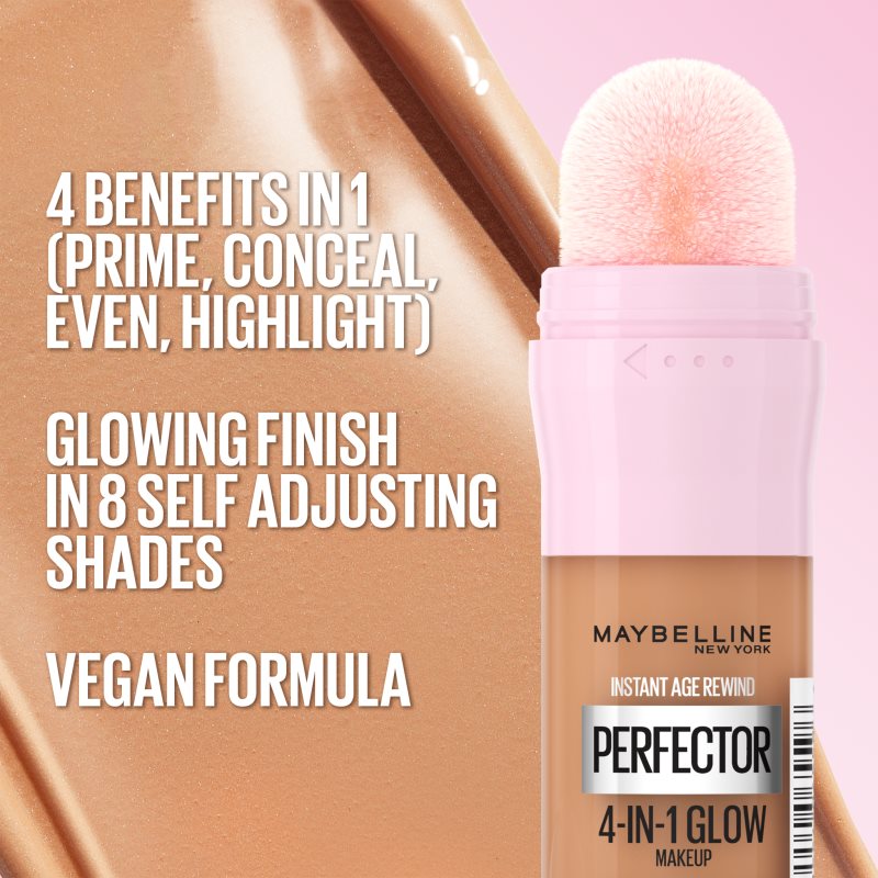 MAYBELLINE NEW YORK Instant Perfector 4-in-1 fondotinta illuminante per un look naturale colore 02 Medium 20 ml