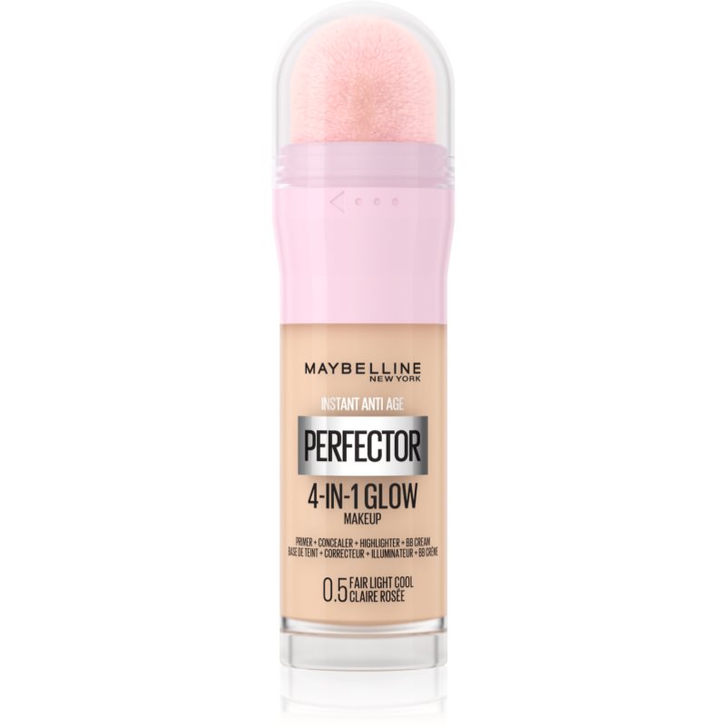 Maybelline Instant Age Rewind Perfector 4-in-1 Glow Brightening Foundation For A Natural Look Shade 0.5 Fair Light Cool 20 Ml