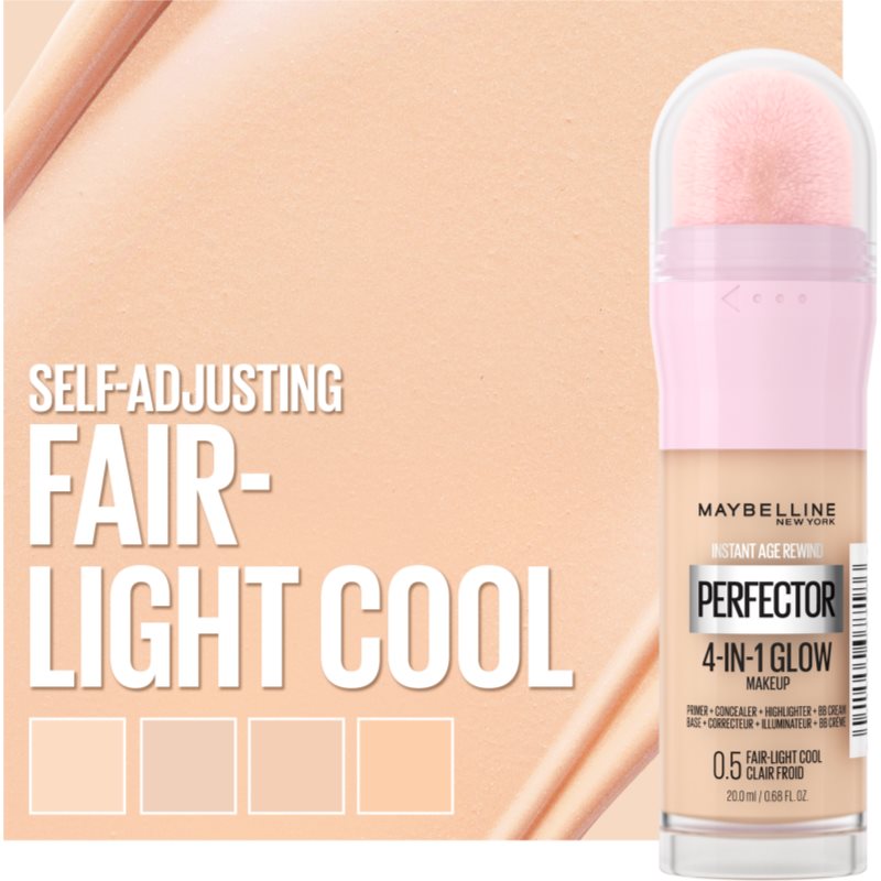 MAYBELLINE NEW YORK Instant Perfector 4-in-1 podkład rozświetlający nadający naturalny wygląd odcień 0.5 Fair Light Cool 20 ml