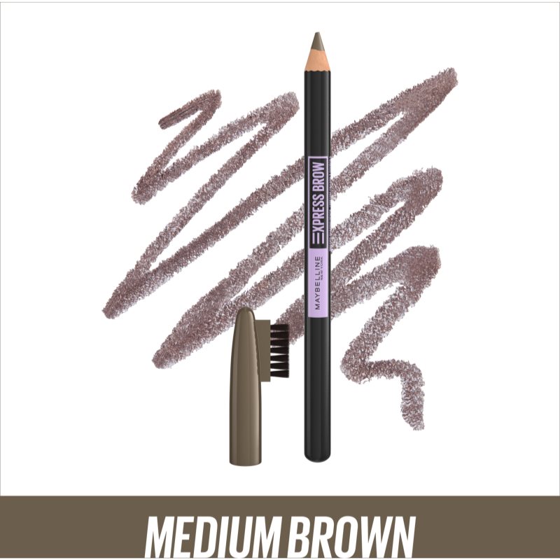 Maybelline Express Brow олівець для брів з гелевою текстурою відтінок 04 Medium Brown 1 кс