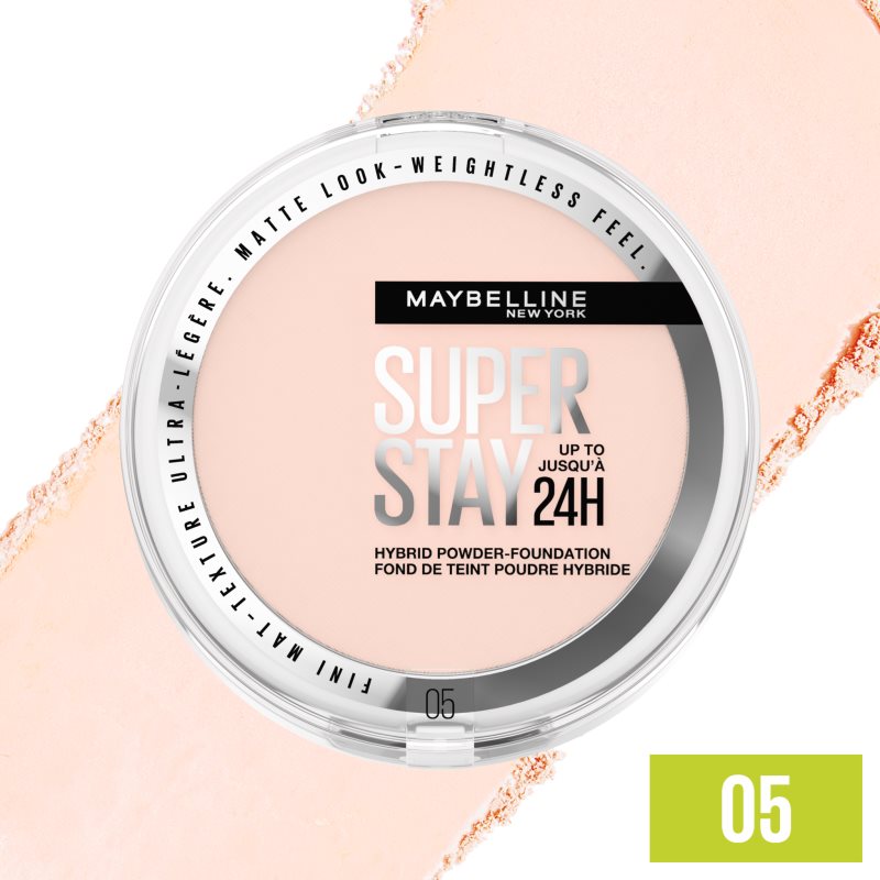 MAYBELLINE NEW YORK SuperStay 24H Hybrid Powder-Foundation kompaktowy podkład pudrowy matujące odcień 05 9 g