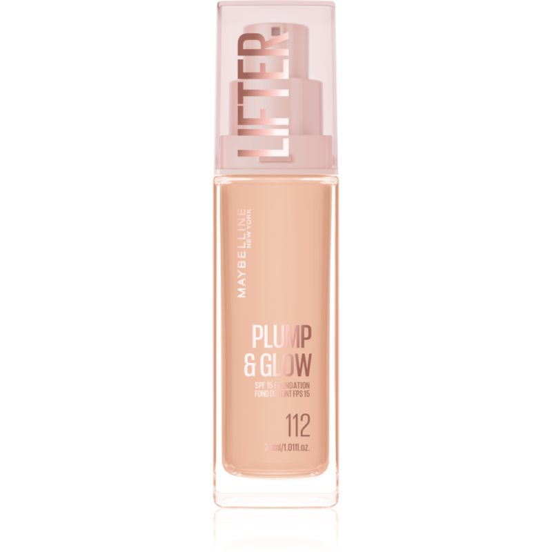 MAYBELLINE NEW YORK Lifter Plump & Glow rozjasňujúci make-up pre prirodzený vzhľad odtieň 112 30 ml