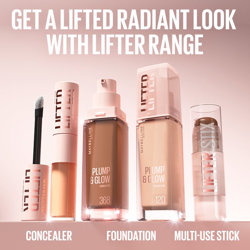 MAYBELLINE NEW YORK Lifter Plump & Glow rozjasňujúci make-up pre prirodzený vzhľad odtieň 120 30 ml