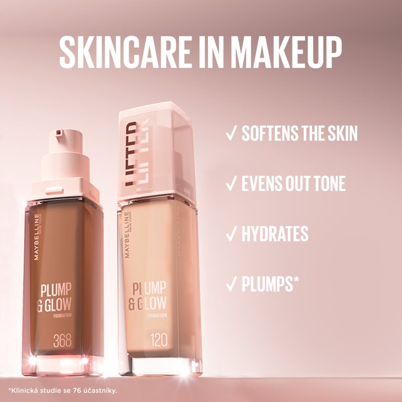 MAYBELLINE NEW YORK Lifter Plump & Glow rozjasňujúci make-up pre prirodzený vzhľad odtieň 129 30 ml