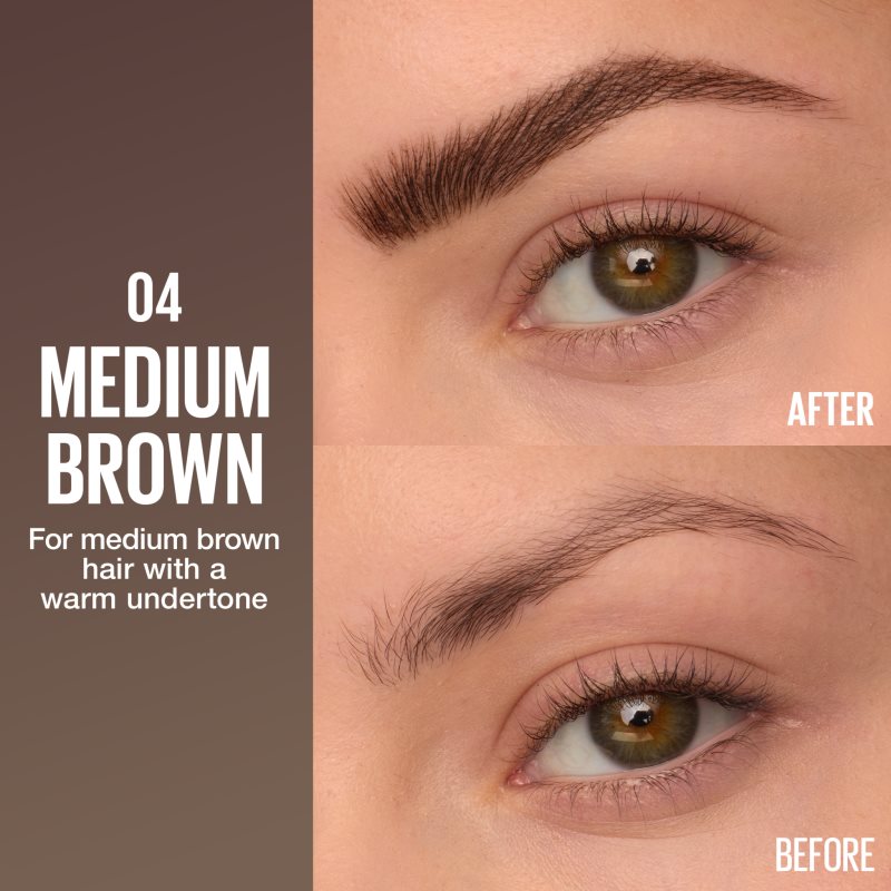MAYBELLINE NEW YORK Brow Inserts fix na obočie s kefkou 2 v 1 odtieň 4 Medium Brown 1.25 ml (obrázok 3)