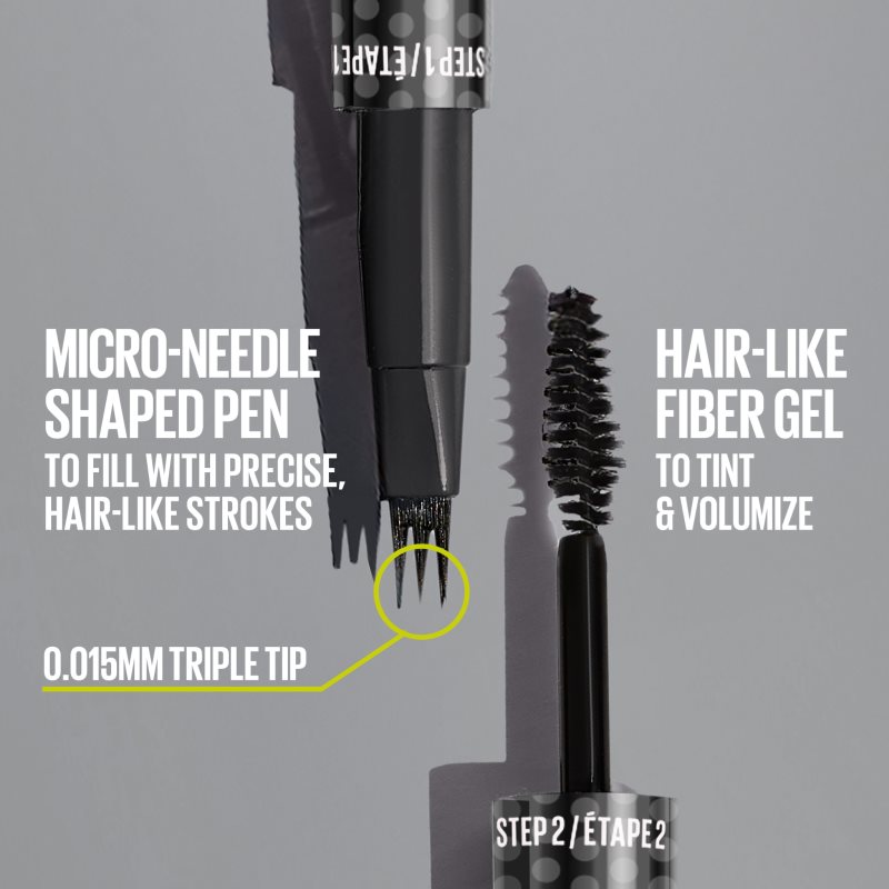 MAYBELLINE NEW YORK Brow Inserts fix na obočie s kefkou 2 v 1 odtieň 4 Medium Brown 1.25 ml (obrázok 6)