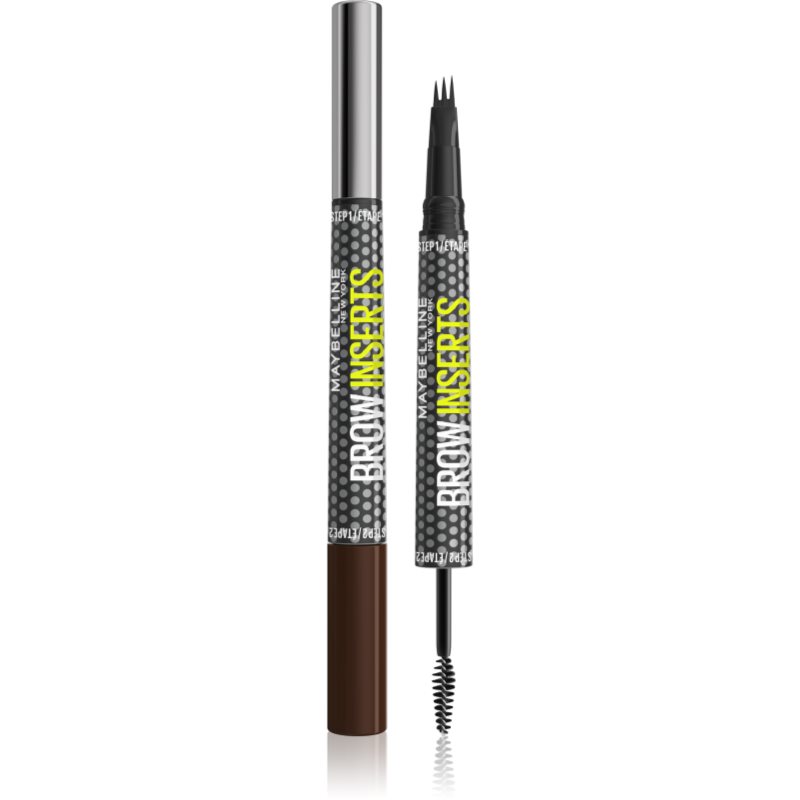 MAYBELLINE NEW YORK Brow Inserts eyebrow pen with 2-in-1 brush shade 5 Deep Brown 1.25 ml