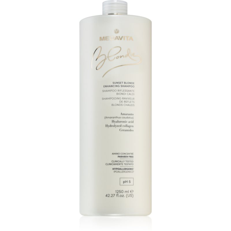 Medavita blondie sunset blonde enhancing shampoo sampon szőke hajra a hajszín élénkítéséért 1250 ml
