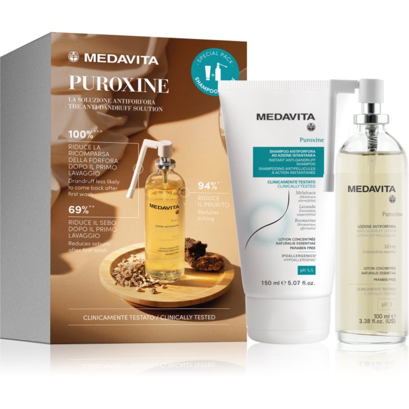 Medavita Puroxine Anti-Dandruff Set gift set for dandruff