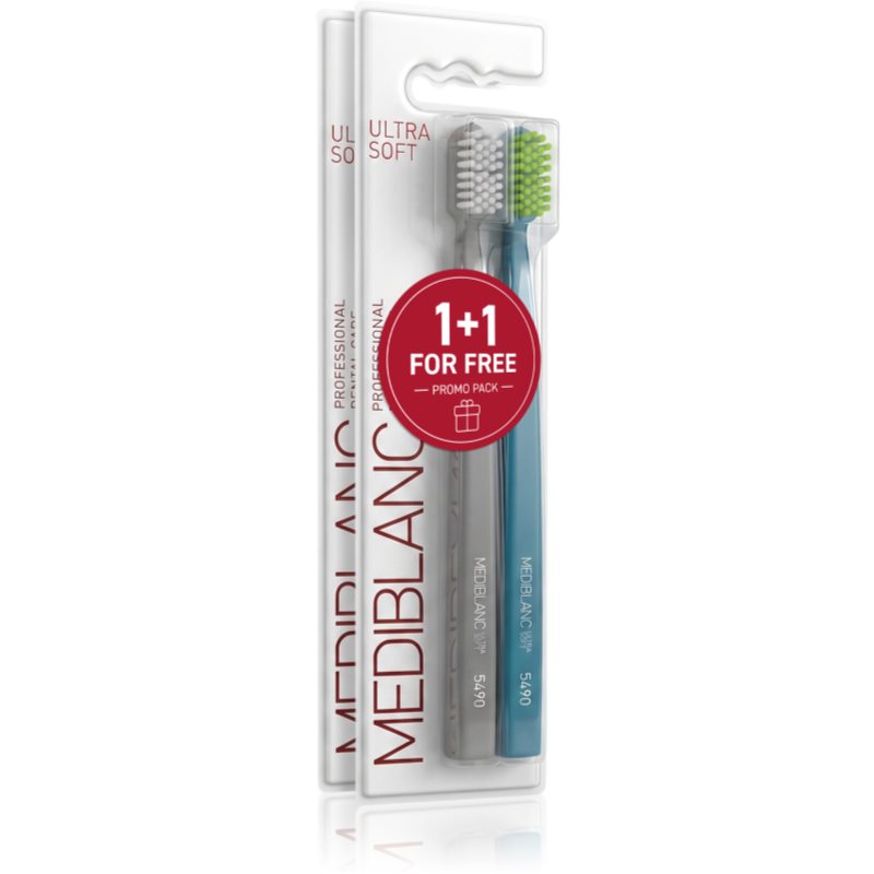 MEDIBLANC Set TB Ultra Soft Grey Blue   Ultra Soft Pink Blue Duopack zubné kefky
