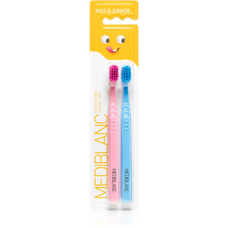 MEDIBLANC KIDS & JUNIOR Ultra Soft zobna ščetka za otroke ultra soft Pink, Blue 2 kos