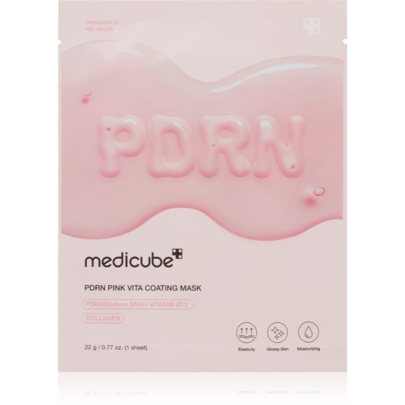 medicube PDRN Pink Vita Coating Mask protivrásková plátýnková maska s rozjasňujícím efektem 22 g