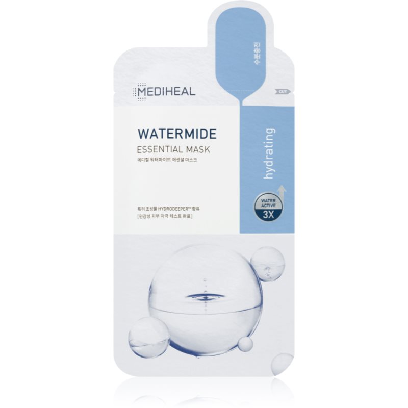 MEDIHEAL Essential Mask Watermide зволожувальнакосметична марлева маска для сяючої шкіри 24 мл