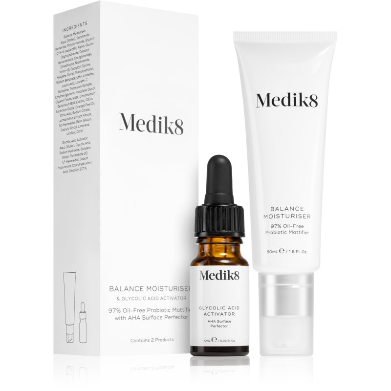Medik8 Balance Moisturiser with Glycolic Acid Activator drėkinamoji odos priežiūros priemonė nuo inkštirų 50 ml