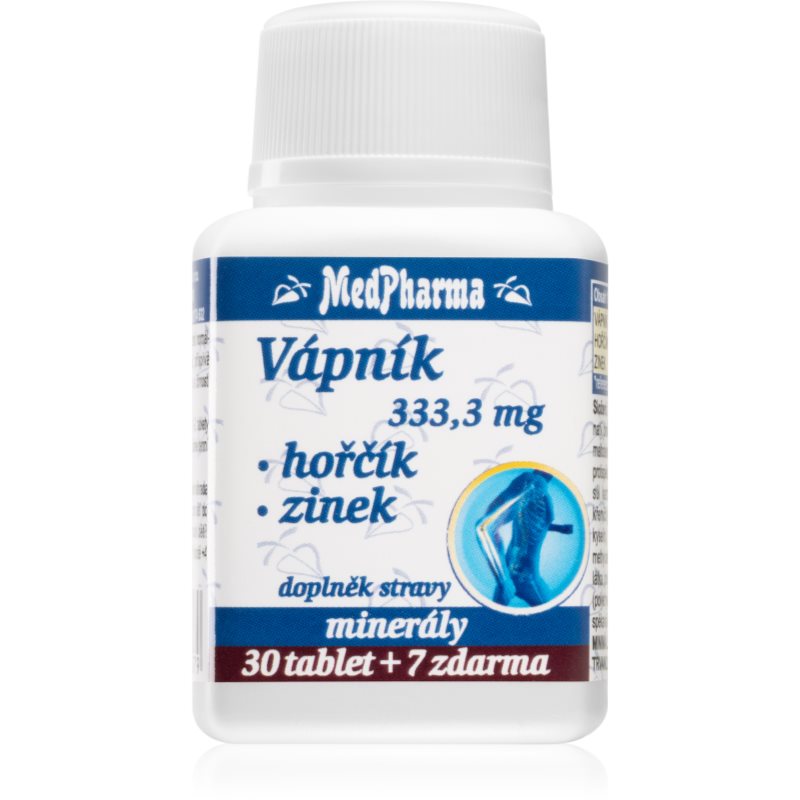 MedPharma Vápnik + horčík + zinok tablety pre vlasy, nechty, pokožku a normálny stav zubov 37 tbl kúpite na Notino.sk