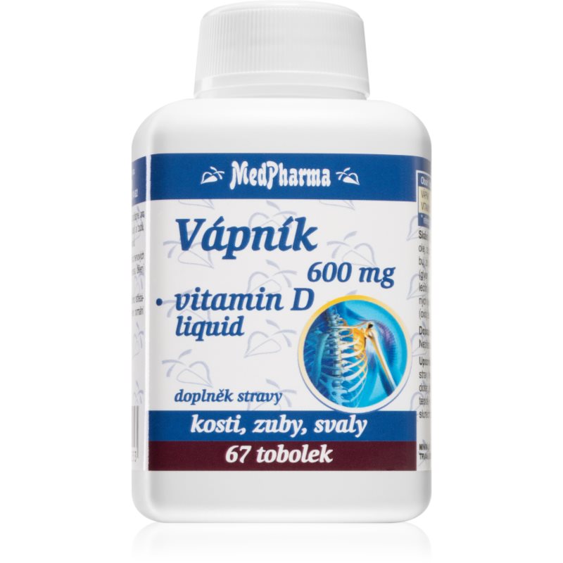 MedPharma Vápnik 600 mg + vitamin D-liquid tobolky na podporu zdravia kostí, kĺbov a zubov 67 cps kúpite na Notino.sk