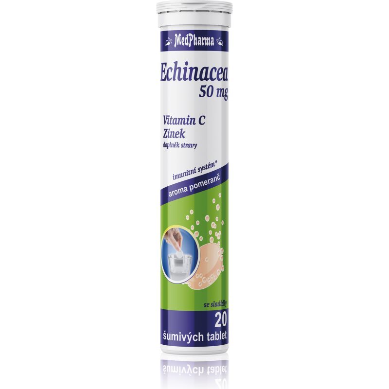 MedPharma Echinacea 50mg+vit.C+Zn šumivé tablety na podporu imunity, zníženie miery únavy a vyčerpania 20 tbl kúpite na Notino.sk