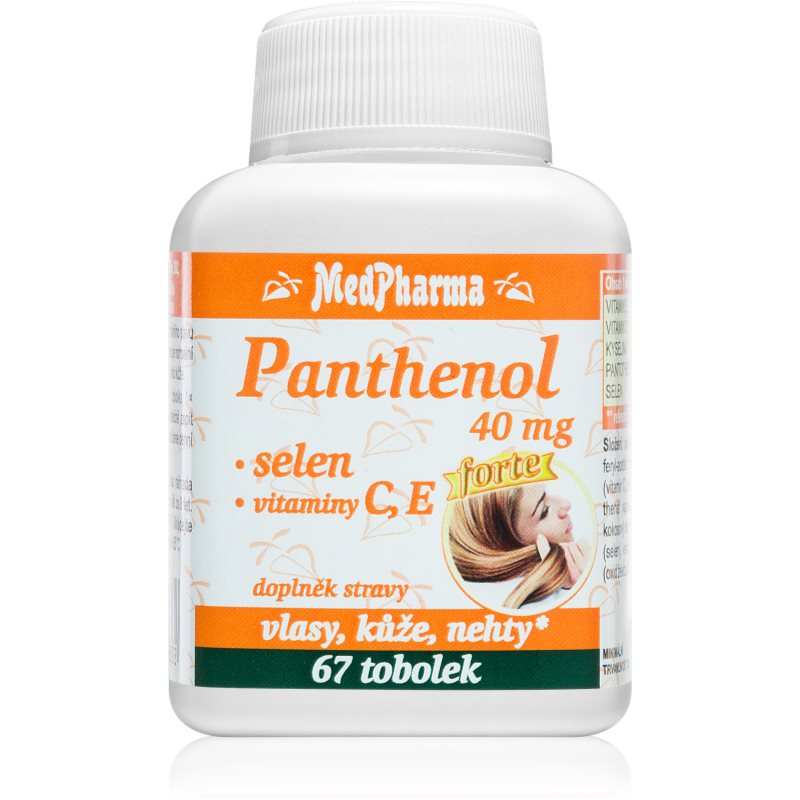 MedPharma Panthenol 40 mg forte tobolky na podporu energetického metabolizmu 67 tbl