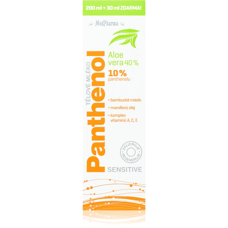 MedPharma Panthenol 10% Sensitive intensyviai drėkinantis kūno losjonas regeneruojamojo poveikio 230 ml