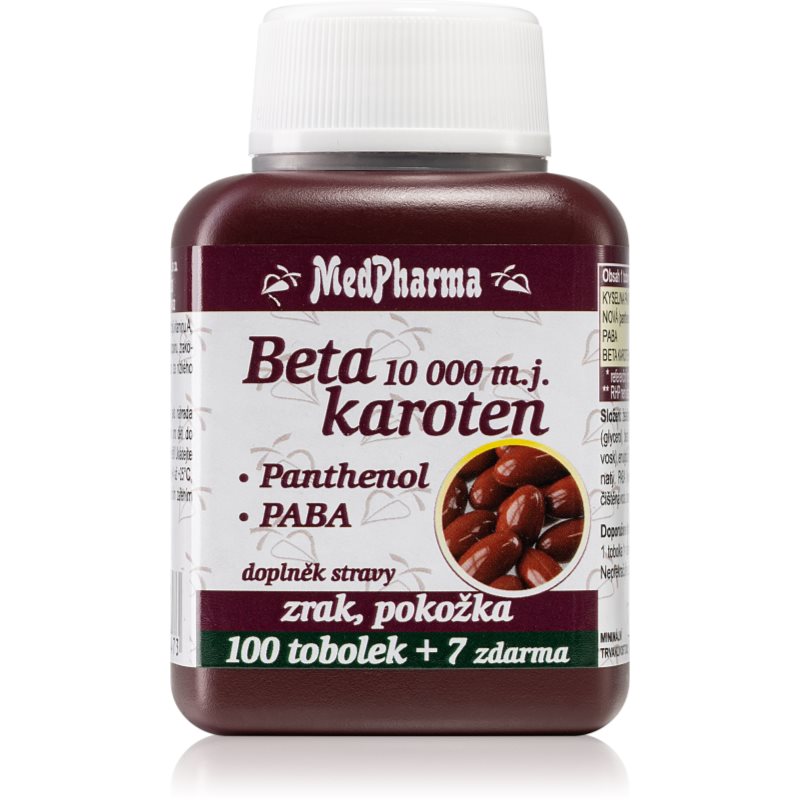 MedPharma Beta karoten 10000 m.j.Panthenol + PABA tobolky pre zdravie zraku a pokožky 107 cps kúpite na Notino.sk