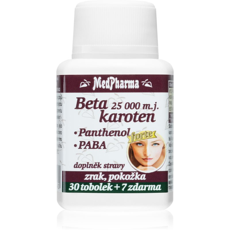 MedPharma Beta karoten 25 000 m.j. + Panthenol + PABA 37 tobolek koupíte na Notino.cz