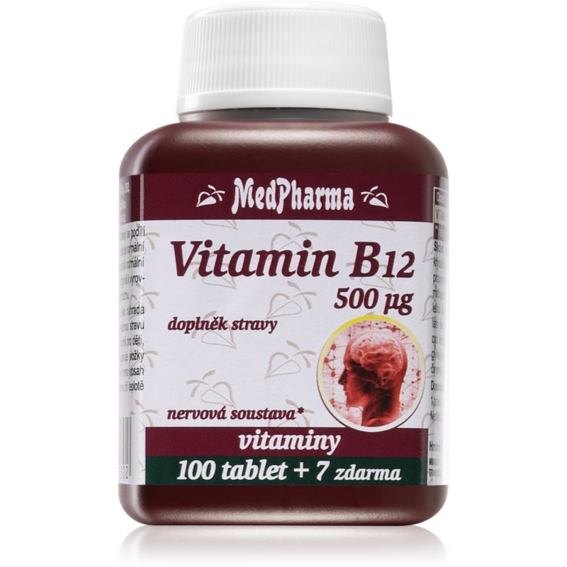 MedPharma Vitamin B12 500 µg tablety na podporu zníženia miery únavy a vyčerpania 107 tbl kúpite na Notino.cz