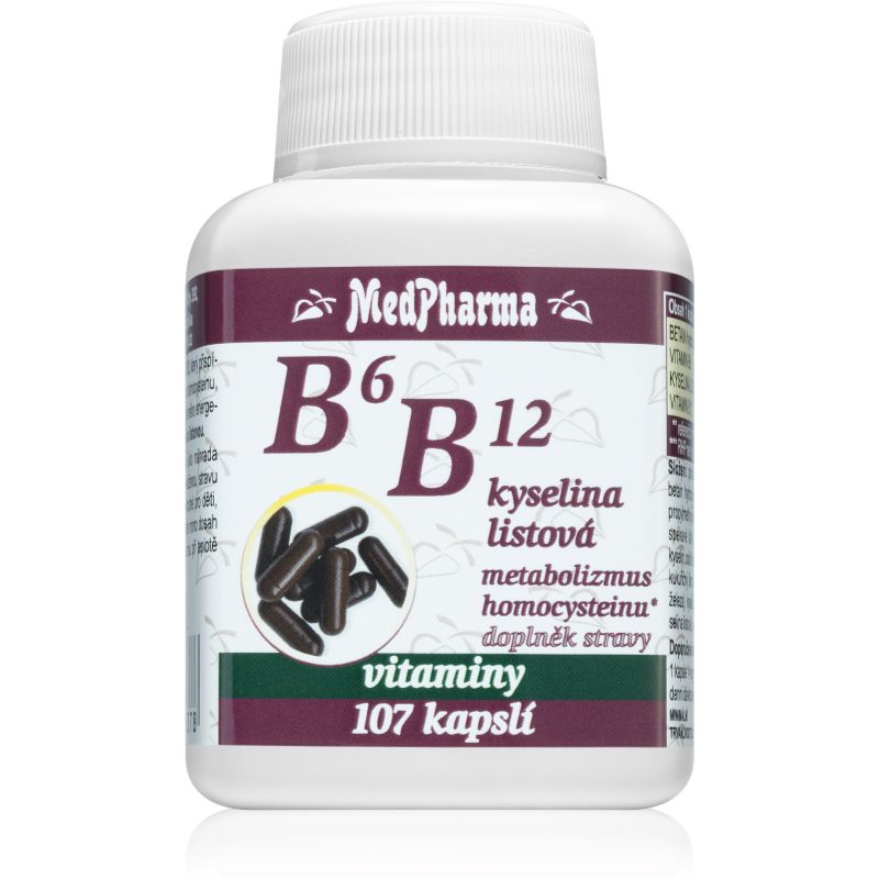 MedPharma B6, B12 + kyselina listová kapsuly na podporu energetického metabolizmu 107 cps kúpite na Notino.sk