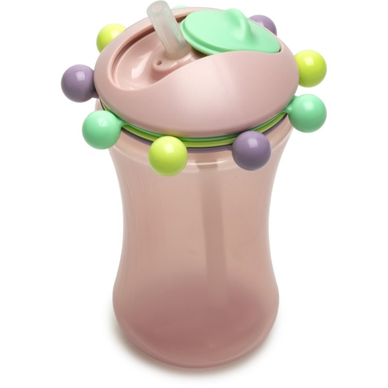 Melii Abacus Straw Sippy Cup hrnek s brčkem Pink 340 ml