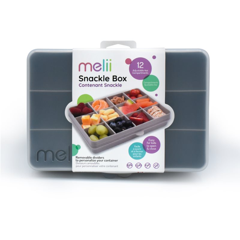 Melii Snackle Box Schachtel für die Zwischenmahlzeit Grey 1368 ml